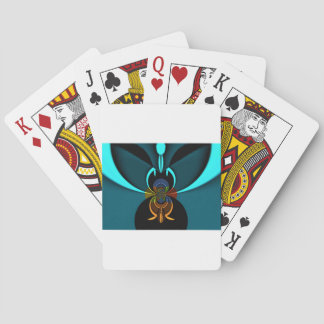 Beautiful Cyan Abstract Art Print Poker Cards