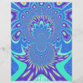 Beautiful cyan blue kaleidoscope vector art design (Front)