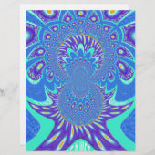 Beautiful cyan blue kaleidoscope vector art design (Front/Back)