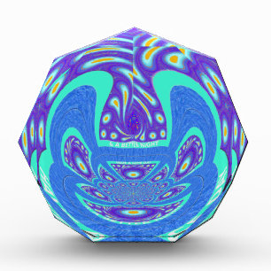 Beautiful cyan blue kaleidoscope vector art design award