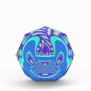 Beautiful cyan blue kaleidoscope vector art design award