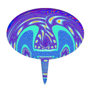 Beautiful cyan blue kaleidoscope vector art design cake topper