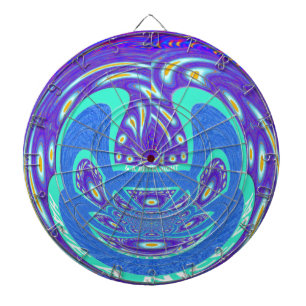 Beautiful cyan blue kaleidoscope vector art design dart board