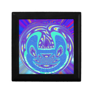 Beautiful cyan blue kaleidoscope vector art design jewelry box