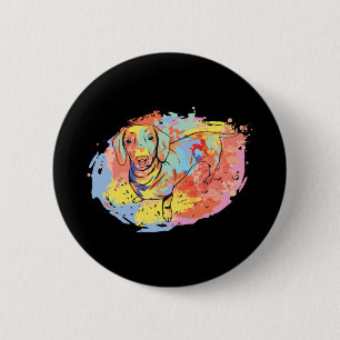 Beautiful dachshund dog button