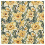 Beautiful Daffodil Yellow Seamless pattern fabric