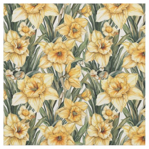 Beautiful Daffodil Yellow Seamless pattern fabric