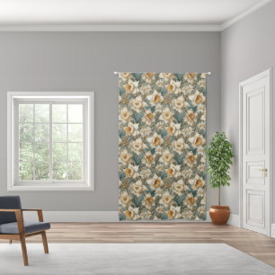 Beautiful Daffodils Baroque Floral Pattern Blackout Curtains