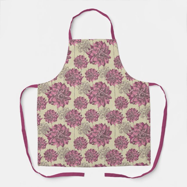 Beautiful Dahlia Flower Apron (Front)