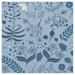Beautiful Dainty Floral Boho Blues Fabric