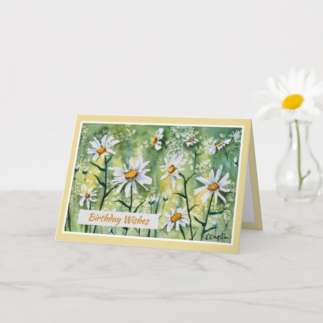Beautiful Daisies Birthday Wishes Card (Small Plant)