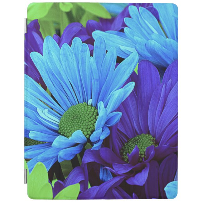 Beautiful Daisies in Indigo Blue, Chartreuse Green iPad Smart Cover (Front)