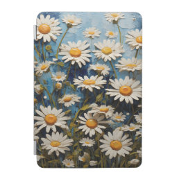 Beautiful daisies on a blue background iPad mini cover