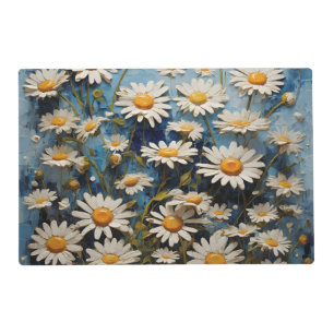 Beautiful daisies on blue background placemat