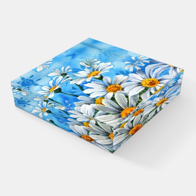 Beautiful Daisy Flowers Fine Art Paperweight (Angled)