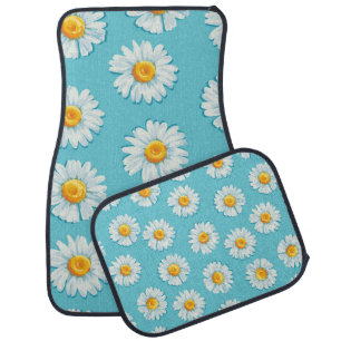 Beautiful daisy flowers seamless pattern car floor mat