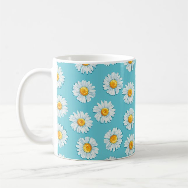 Beautiful daisy flowers seamless pattern coffee mug (Left)