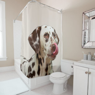 Beautiful Dalmatian Dog Tan Brown Elegant Shower Curtain