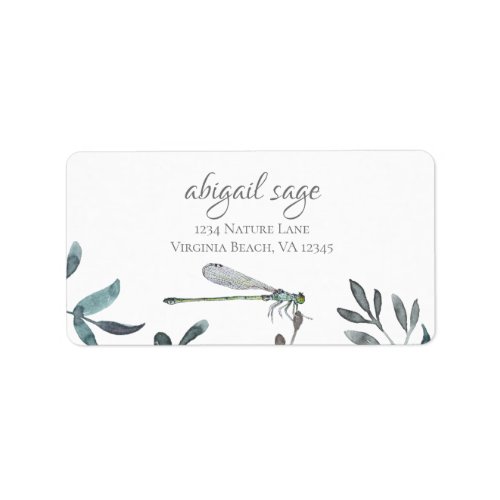 Beautiful DamselflyDragonfly Garden Address Label