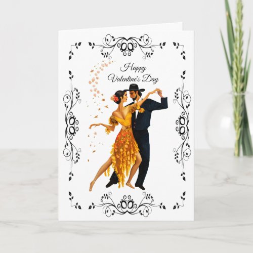 Beautiful Dancers Valentine Folded Greeting Card