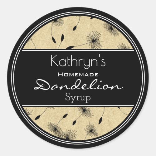 Beautiful Dandelions Personalized Classic Round Sticker