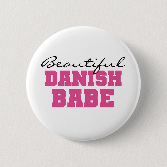 Beautiful Danish Babe Pinback Button (Front)