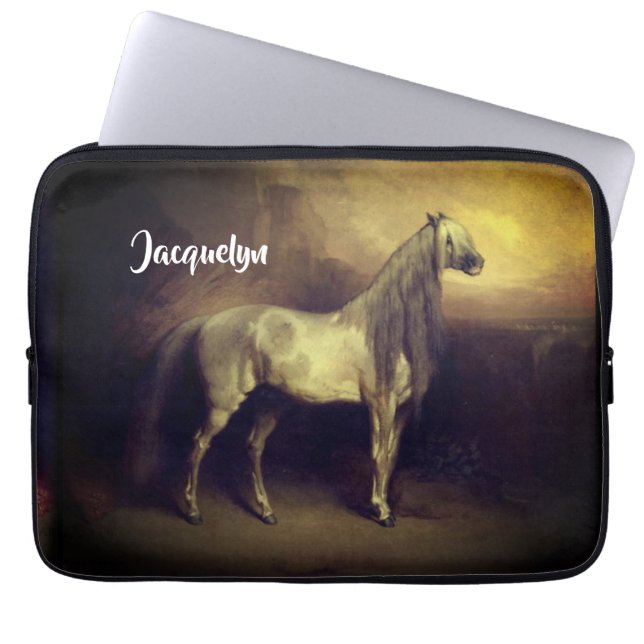Beautiful Dappled Gray Arabian Stallion   Laptop Sleeve (Front)