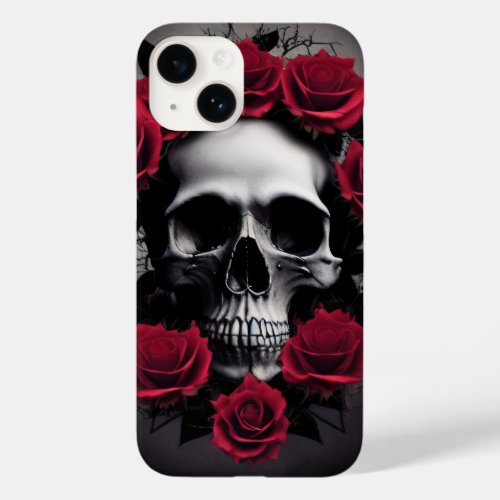 Beautiful Dark and Gothic Roses Skull Sigil Case_Mate iPhone 14 Case