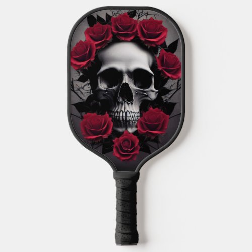 Beautiful Dark and Gothic Roses Skull Sigil Pickleball Paddle