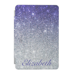Beautiful Dark Blue Purple Glitter Ombre  iPad Mini Cover