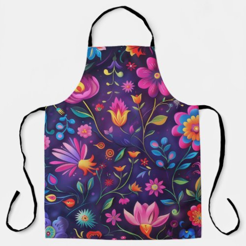 Beautiful dark floral design apron