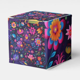 Beautiful dark floral design favor boxes