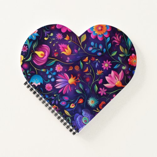 Beautiful dark floral design notebook