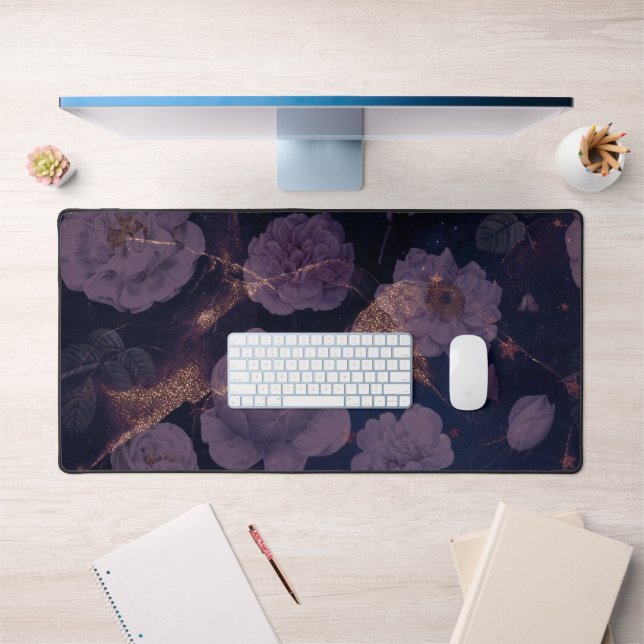 Beautiful Dark Purple Flowers Large Desk Mat (Office 1)