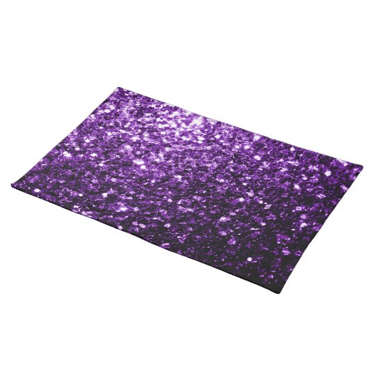 Beautiful Dark Purple glitter sparkles Cloth Placemat