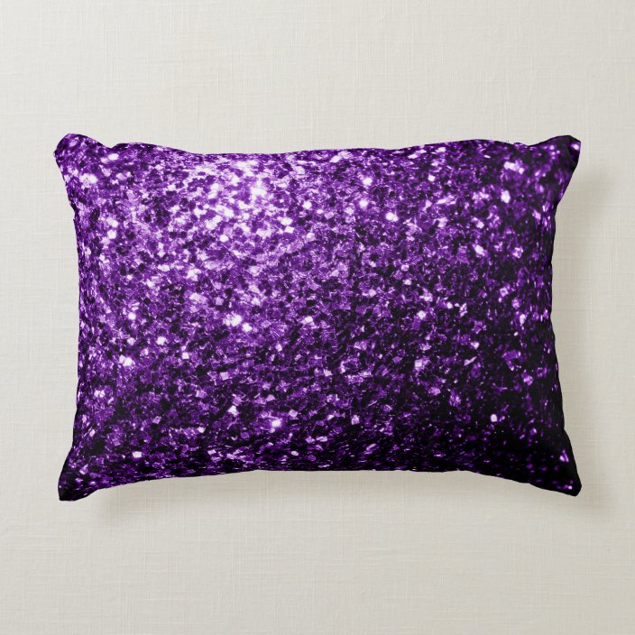 Beautiful Dark Purple glitter sparkles Decorative Pillow