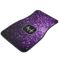 Beautiful Dark Purple glitter sparkles Monogram Car Floor Mat Beautiful Dark Purple glitter sparkles Monogram Car Floor Mat