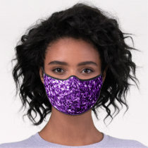 Beautiful Dark Purple glitter sparkles Premium Face Mask
