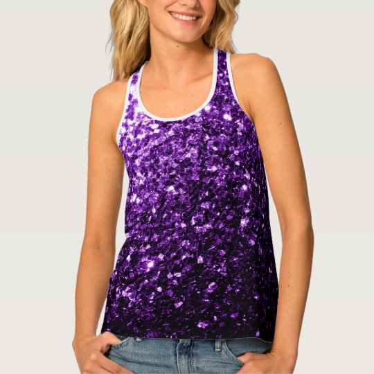 Beautiful Dark Purple glitter sparkles Tank Top