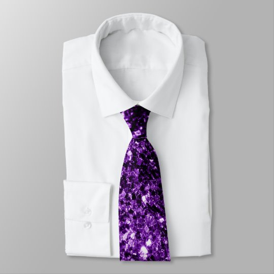 Beautiful Dark Purple glitter sparkles Tie