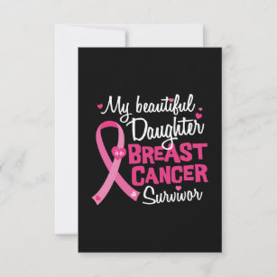 Beautiful Daughter Breast Cancer Survivor Mom Dad Card