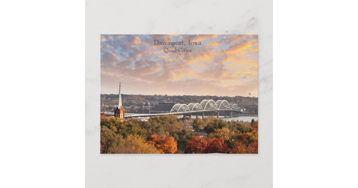 Beautiful Davenport Iowa Quad Cities Postcard | Zazzle