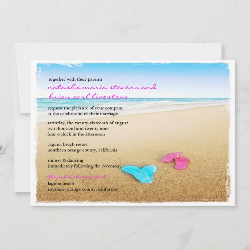 Beautiful Day Beach Flip Flops Chic Wedding Invite