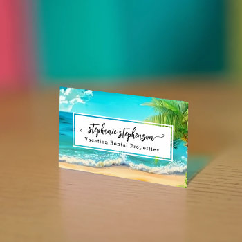 Beautiful Day Beach Spa Travel Vacation Business Card by cutencomfy at Zazzle