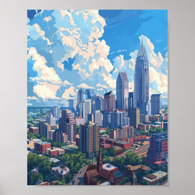 Beautiful Day in Charlotte NC USA Poster (Front)