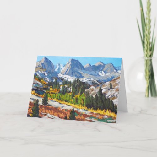 Beautiful Day in the Mountains Oil Painting Holiday Card