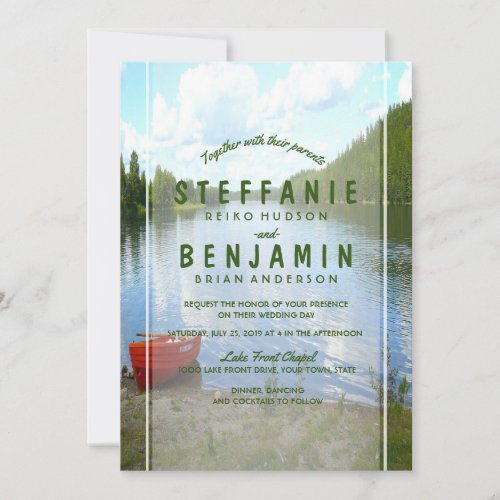 Beautiful Day _ Lakeside Wedding Event Party Invitation