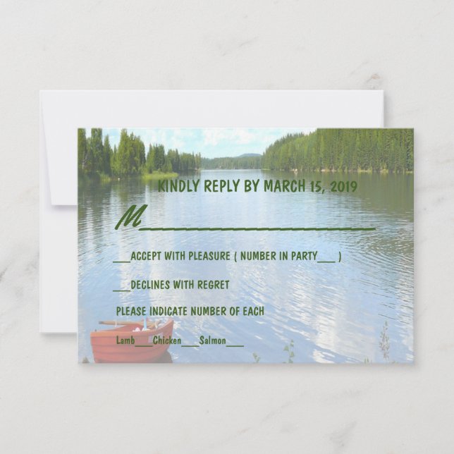 Beautiful Day - Lakeside Wedding Event Party RSVP Invitation (Front)