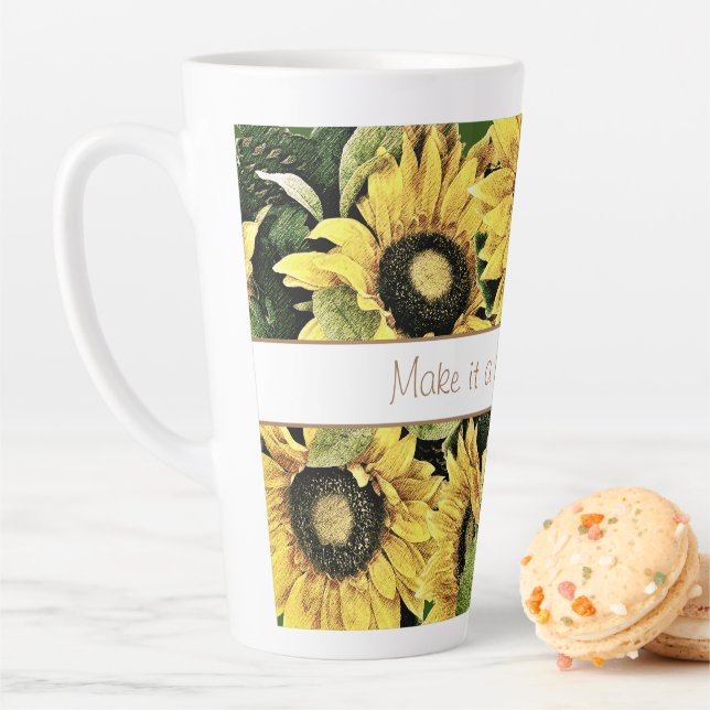 Beautiful Day Sunflower Latte Mug (In Situ)