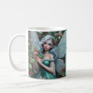 Beautiful December Fairy in Holly